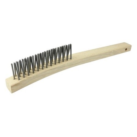 WEILER V-Groove Wire Scratch Brush, .012 Carbon Steel Fill, 3 x 19 Rows 44594